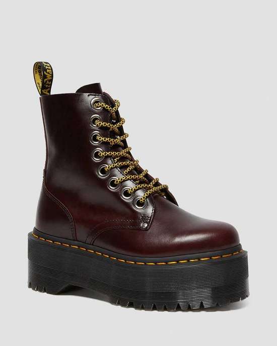 Botas Con Cordones Dr. Martens Jadon Max Mujer Vino MX-28716